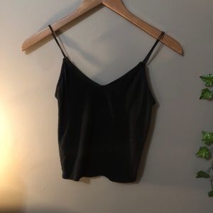 cropped spaghetti strap.